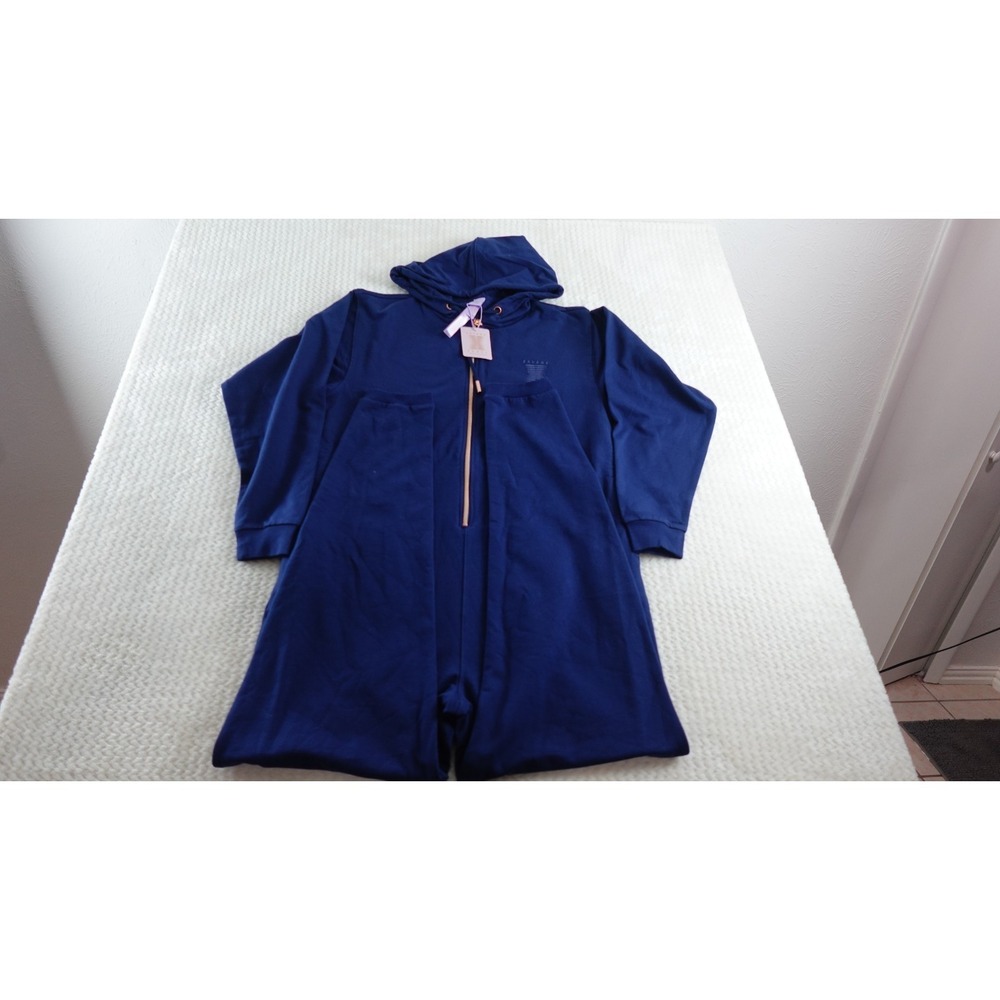NWT Savage Fenty Blue Hooded Solid Fleece Jumpsuit Unisex Women's L MEN S